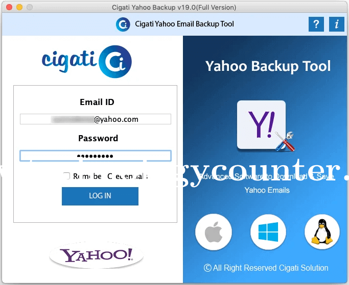 Cigati Mac Yahoo Mail Converter Screenshots